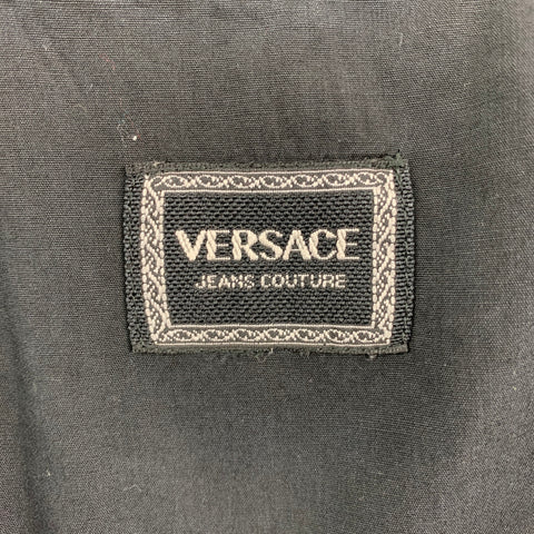 Vintage VERSACE JEANS COUTURE Size M Black Cotton Button Down Long Sleeve Shirt
