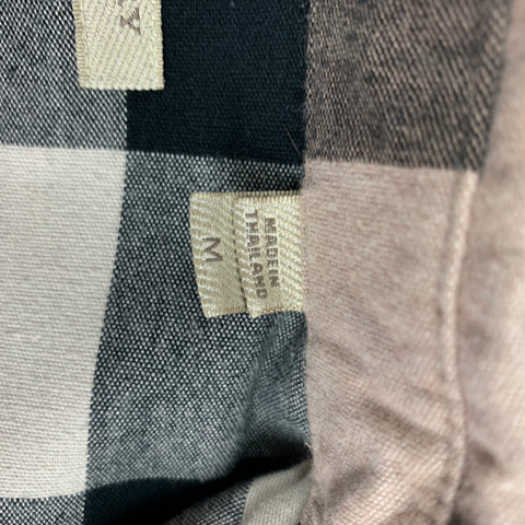 BURBERRY BRIT Size M Black Beige Plaid Cotton Long Sleeve Shirt