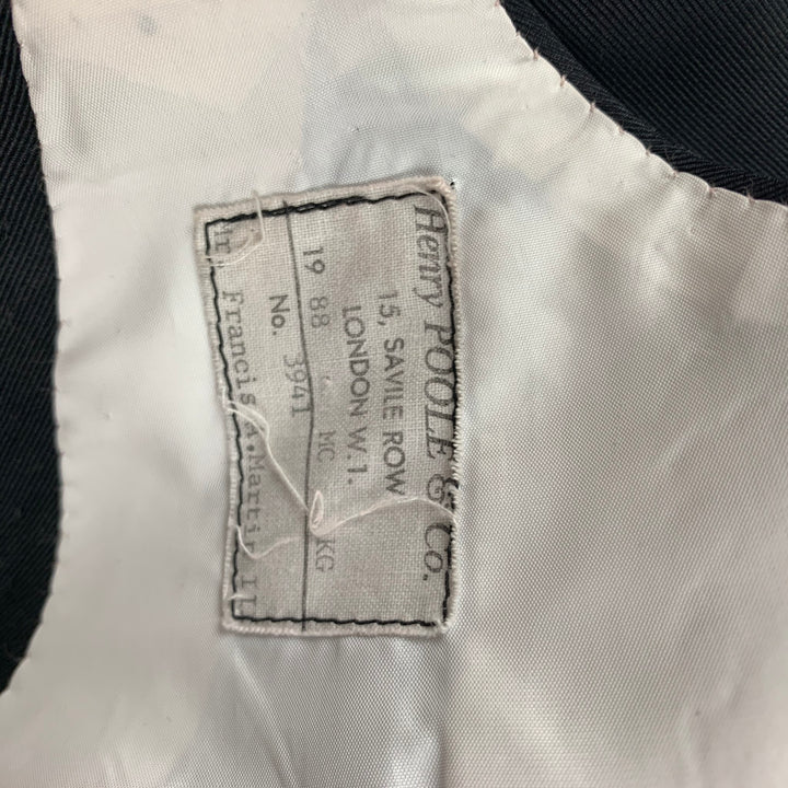 HENRY POOLE & Co. Size 36 Black Silk Tuxedo Vest