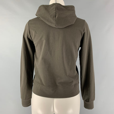 PRADA Size L Olive Mixed Fabrics Hoodie Casual Top