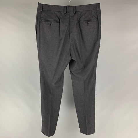 SAKS FIFTH AVENUE Size 36 Grey Wool Flat Front Dress Pants