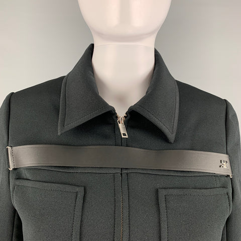 COURREGES Size 4 Black Polyester Blend Cropped Jacket