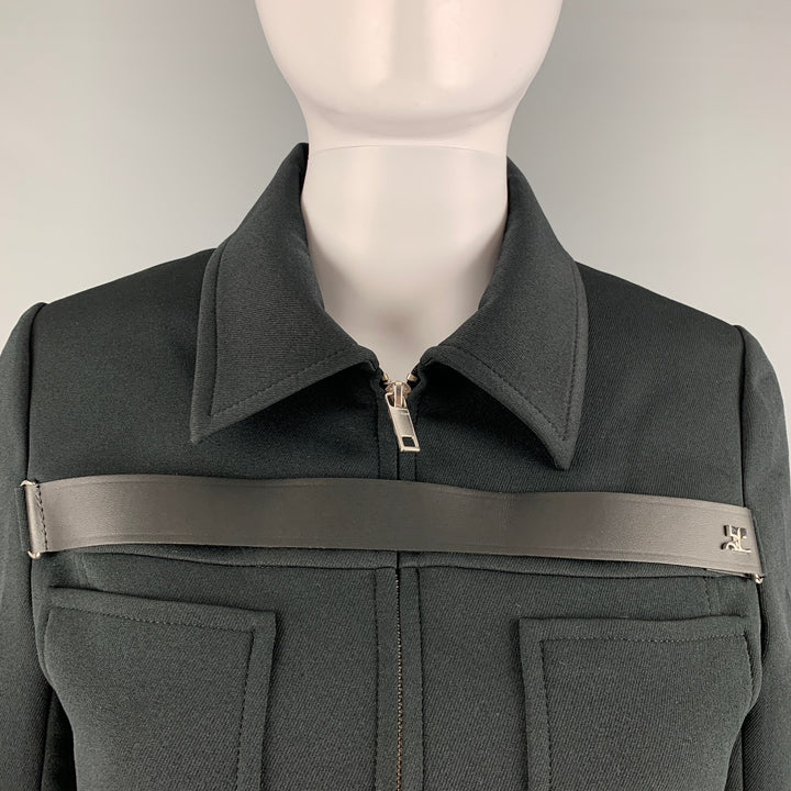 COURREGES Size 4 Black Polyester Blend Cropped Jacket