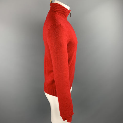 RALPH LAUREN Size XS Red Cashmere Half Zip Pullover