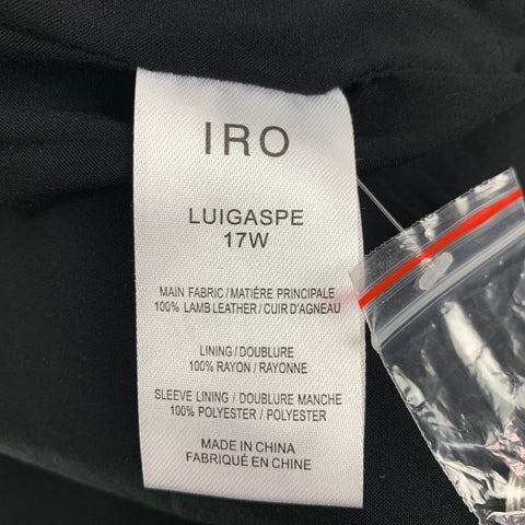 IRO Size 0 Blue Leather Lamb Skin Motorcycle Jacket
