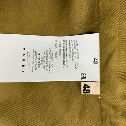 MARNI Size 38 Yellow Black White Plaid Wool Blend Buttoned Coat