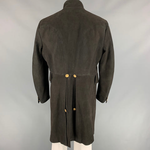 RRL by RALPH LAUREN Limited Edition Size XL Charcoal Suede Double Breasted Military Coat