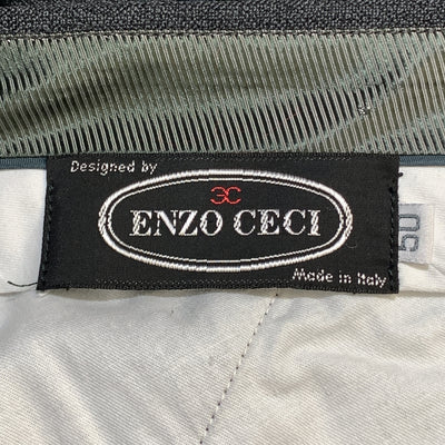 ENZO CECI Size 34 Dark Gray Cotton Front Tab Dress Pants
