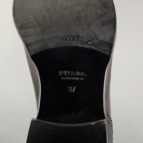 Botas de moto sin cordones de cuero negro PRADA talla 7