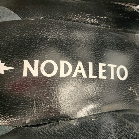 NODALETO Zapatos de tacón con plataforma y tacón grueso de cuero negro talla 7