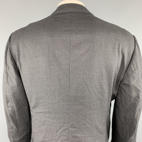 KITON Size 50 Charcoal Wool Notch Lapel Chest Regular Sport Coat Jacket