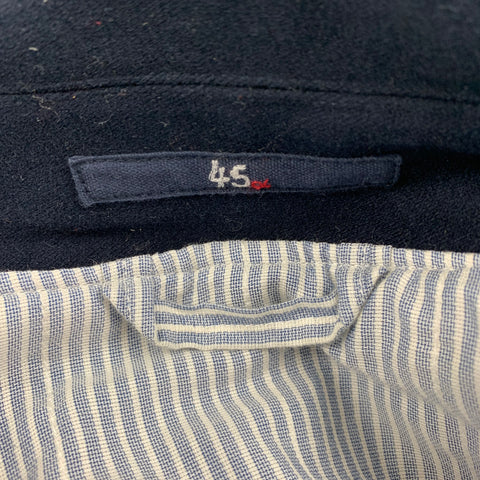 45rpm Size XL Navy Moleskin Cotton Notch Lapel Coat