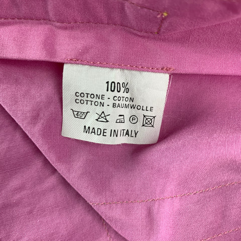 ETRO Size S Pink & Olive Applique Cotton Button Up Long Sleeve Shirt