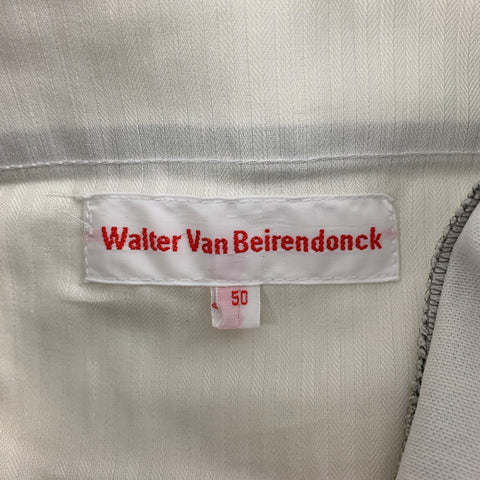 WALTER VAN BEIRENDONCK FW 17 Zwart Size 34 Grey Multi-Color Print Cotton Dress Pants