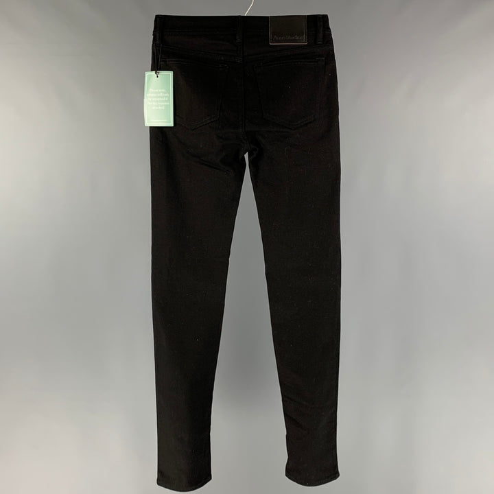 ACNE STUDIOS Size 29 Black Cotton Blend Tapered Jeans