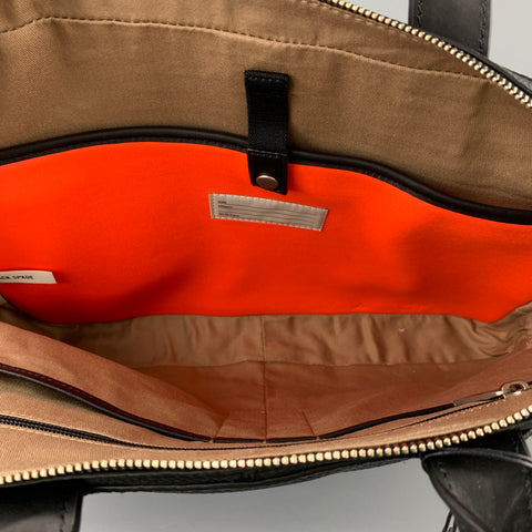 JACK SPADE Sac pour ordinateur portable en cuir grainé noir