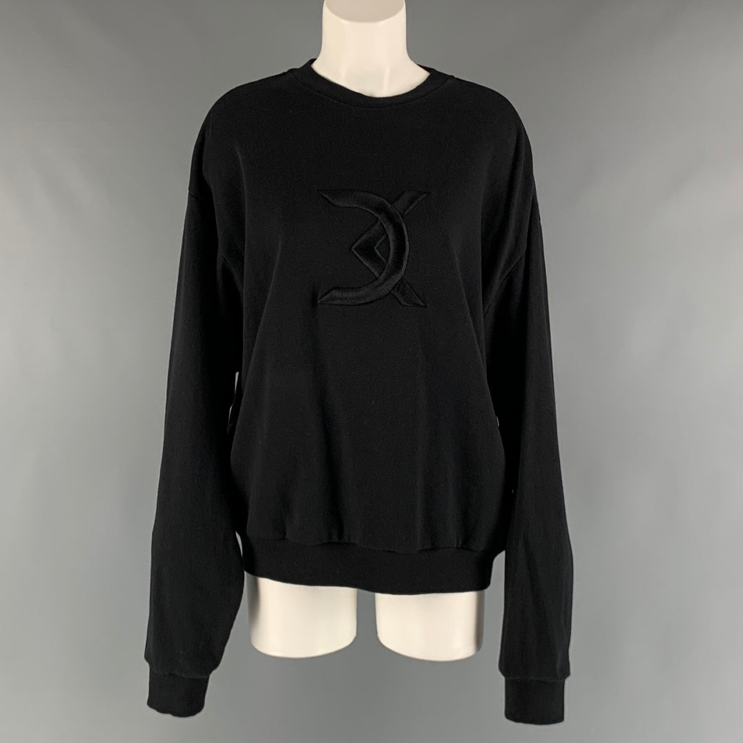 DAVID KOMA Talla XS Sudadera bordada de algodón negro