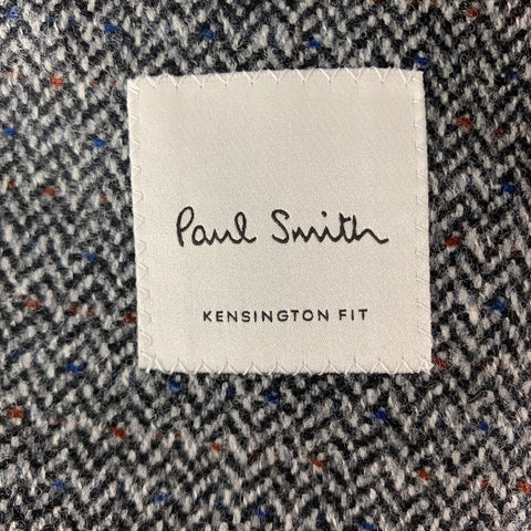 PAUL SMITH Chest Size 40 Grey Black Herringbone Wool / Cashmere Sport Coat