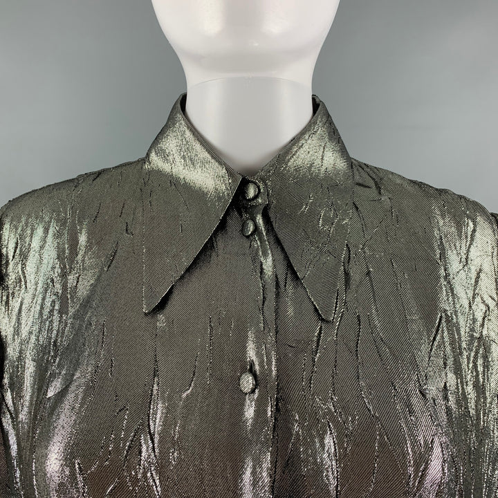 MICHAEL KORS COLLECTION Taille 2 Blouse métallisée en polyester et soie argentée