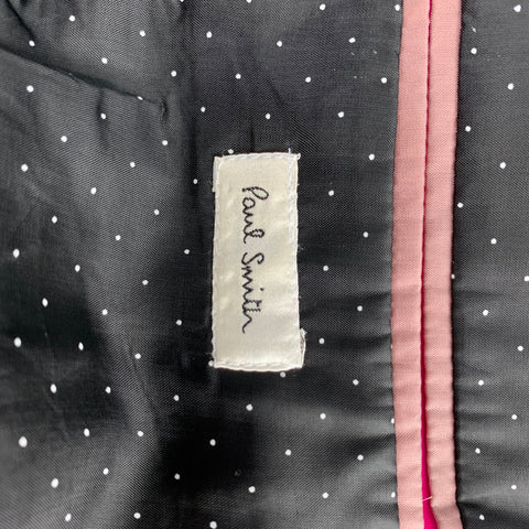 PAUL SMITH Size 42 Navy Textured Viscose / Silk Notch Lapel Sport Coat