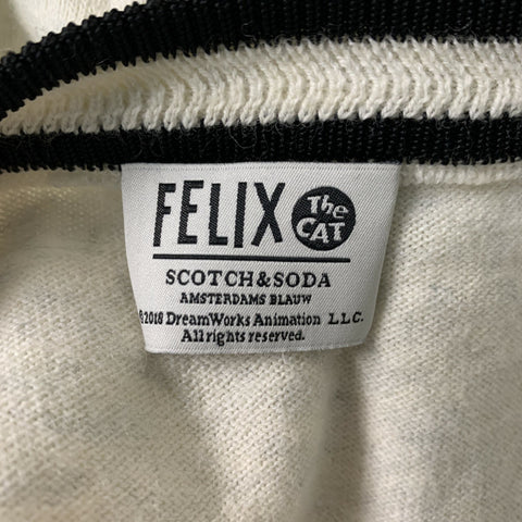 SCOTCH AND SODA Jersey de dibujos animados de algodón/lana color crema y negro Talla M