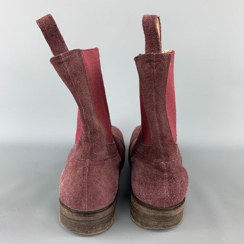 NUMBER (N)INE Size 11 Purple Side Button Chelsea  Boots