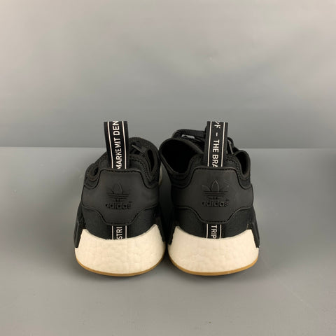 ADIDAS Size 13 Black Woven Nylon Lace Up Sneakers
