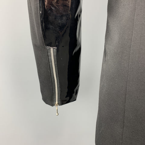 Vintage WILLIAM B Size 40 Black Wool Vinyl Stripe 3 Snap Suit