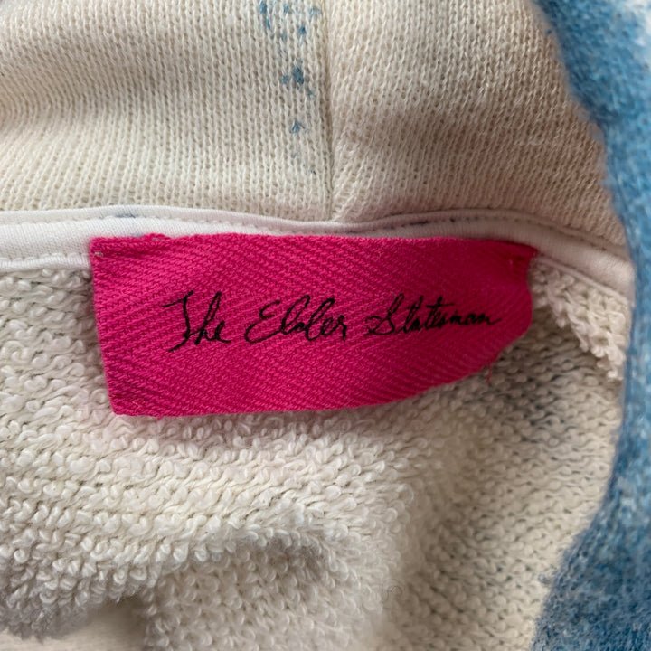 THE ELDER STATESMAN Size S Cream Multi-Color Tie Dye Hoodie Sweatshirt