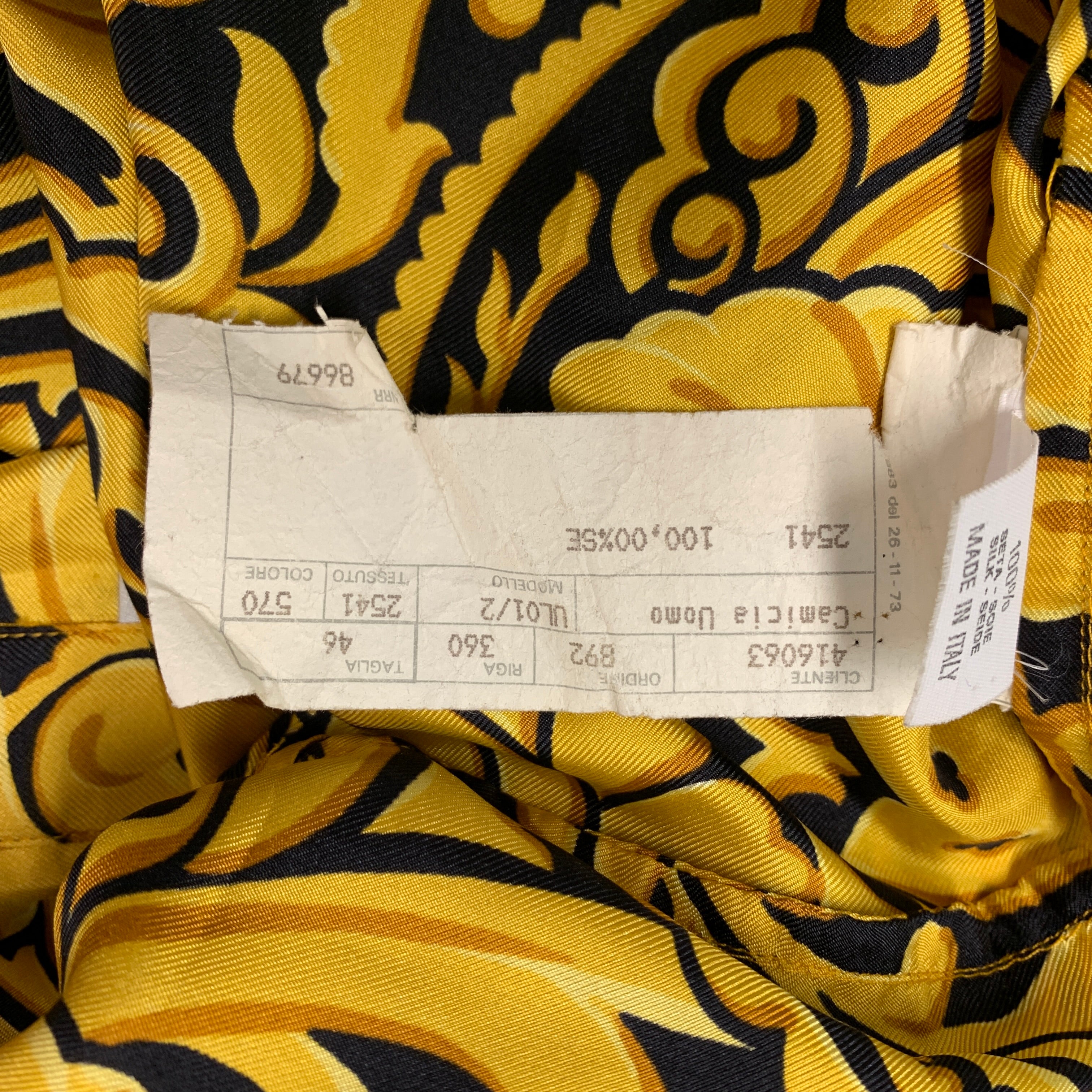 GIANNI VERSACE Talla XS Camisa de manga larga con tapeta oculta de