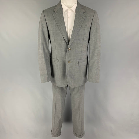 LANVIN Size 40 Gray Wool Notch Lapel Suit