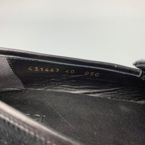 GUCCI New Jordaan Mocassins à mors en velours noir taille 10