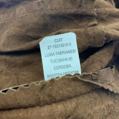 LAVAR A SECO Size M Brown Leather Textured Draped Jacket
