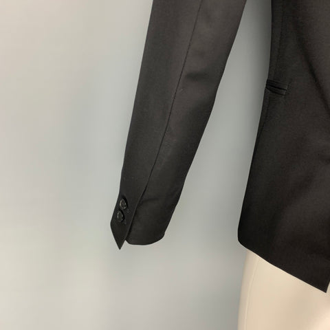 THE KOOPLES Size 36 Black Wool Peak Lapel Sport Coat