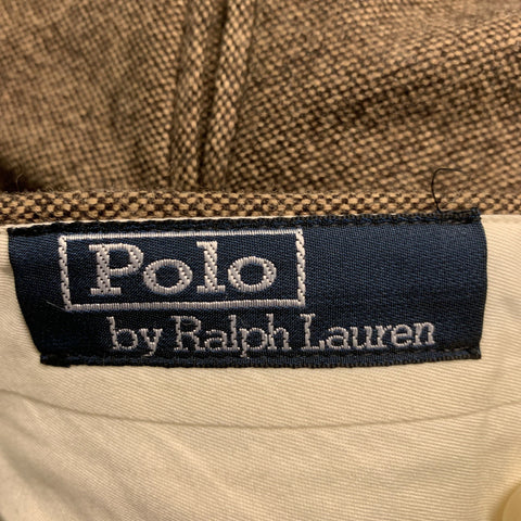 POLO by RALPH LAUREN Size 40 Brown Cream Nailhead Single breasted Suit