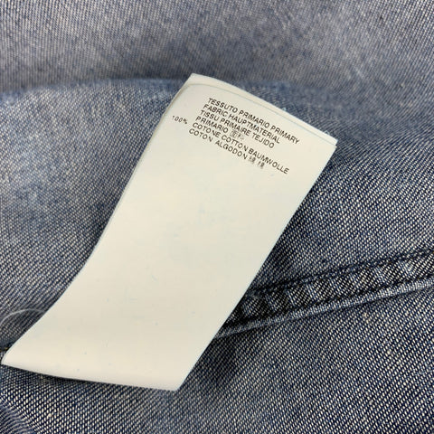 MAISON MARGIELA Size XL Indigo Washed Snaps Cotton Long Sleeve Shirt
