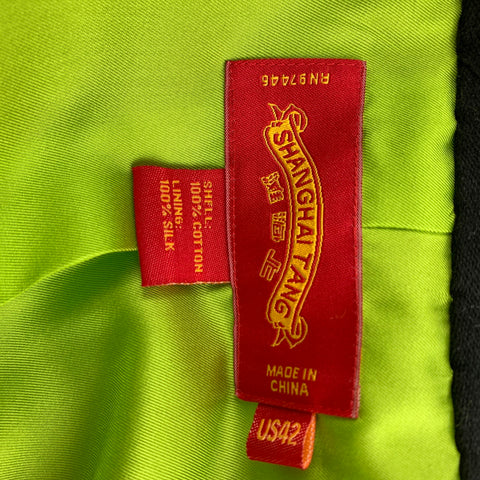 SHANGHAI TANG Size 42 Black Cotton Patch Pockets Jacket