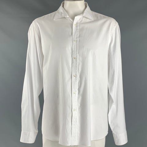 RALPH LAUREN Size XL White Cotton Button Up Long Sleeve Shirt