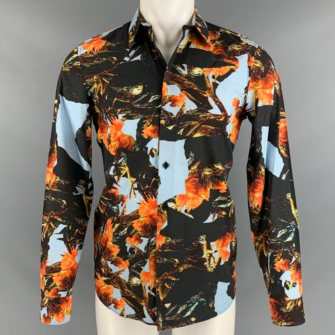 GIVENCHY Size M Multi-Color Abstract Cotton Long Sleeve Shirt