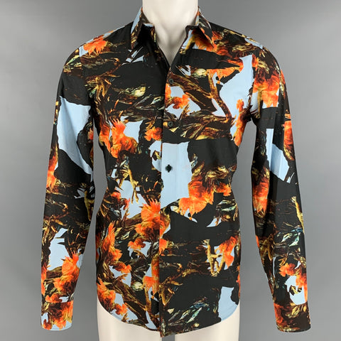 GIVENCHY Talla M Camisa de manga larga de algodón abstracto multicolor