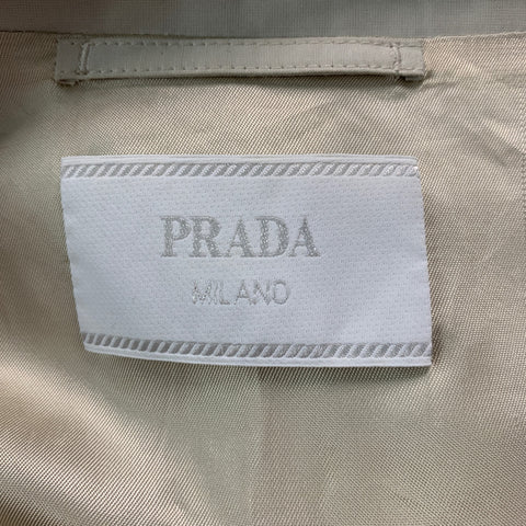 PRADA Size 38 Ivory Solid Cotton Polyester Trench Coat