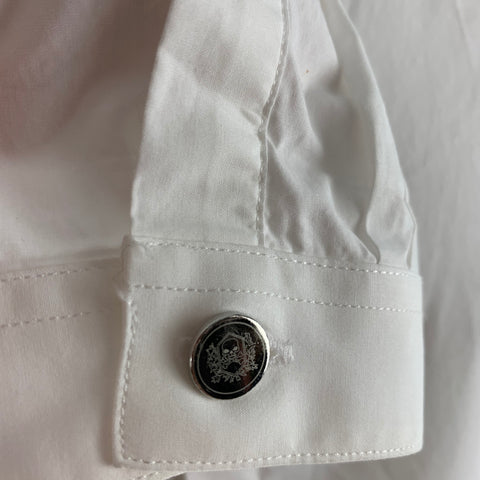 THE KOOPLES Size XL White Solid Cotton Button Up Long Sleeve Shirt