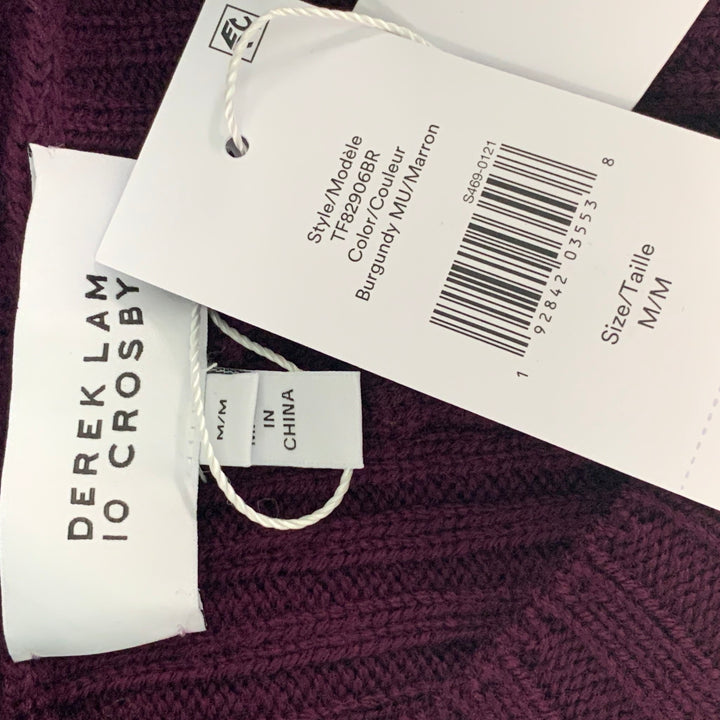 DEREK LAM Size M Burgundy Multicolour Merino Wool Ribbed Sweater