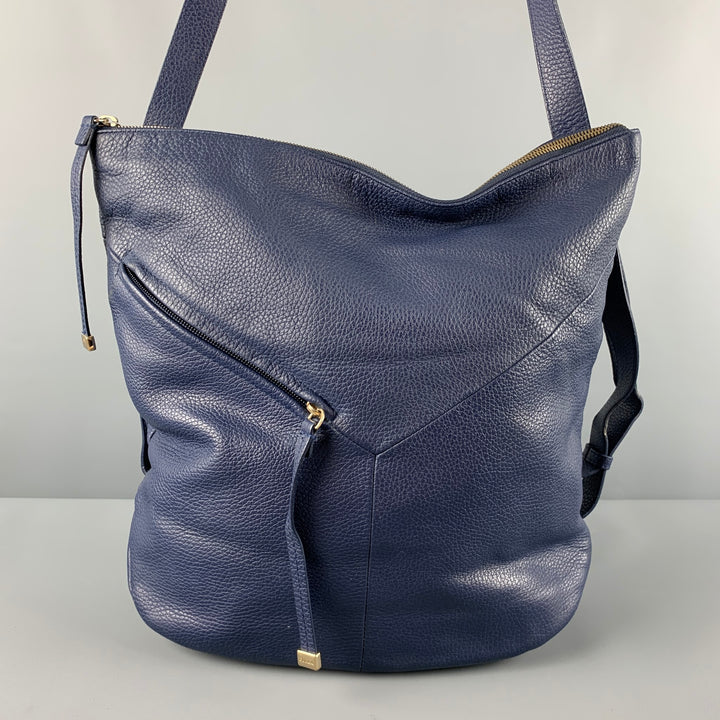 FURLA Navy Pebble Grain Leather Shoulder Bag Handbag