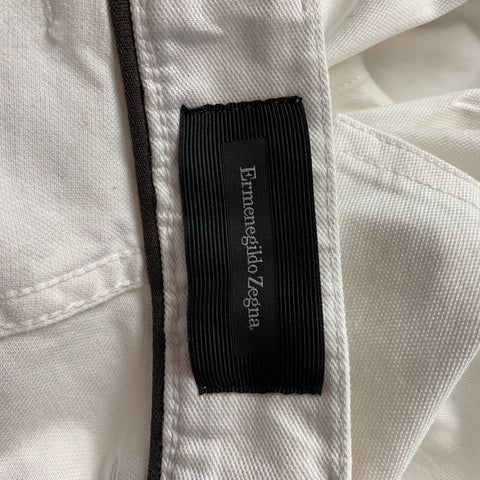 ERMENEGILDO ZEGNA Size 32 White Cotton Blend Jean Cut Casual Pants