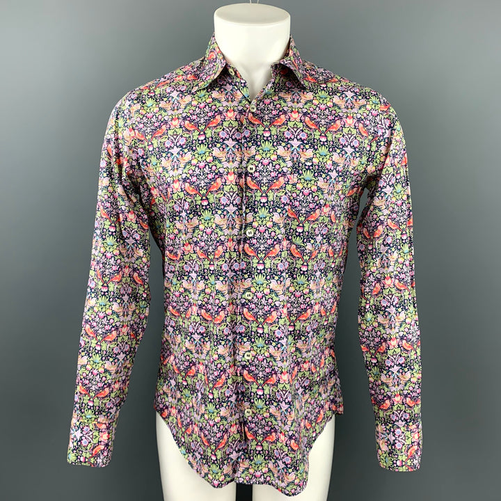 LIBERTY OF LONDON Taille S Chemise à manches longues boutonnée en coton floral multicolore