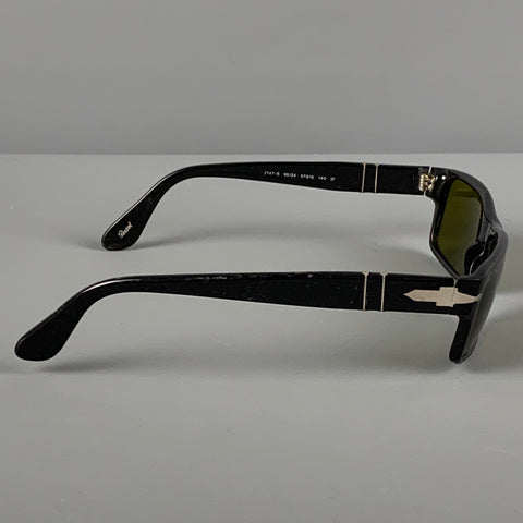 PERSOL Black Silver Plastic Sunglasses & Eyewear