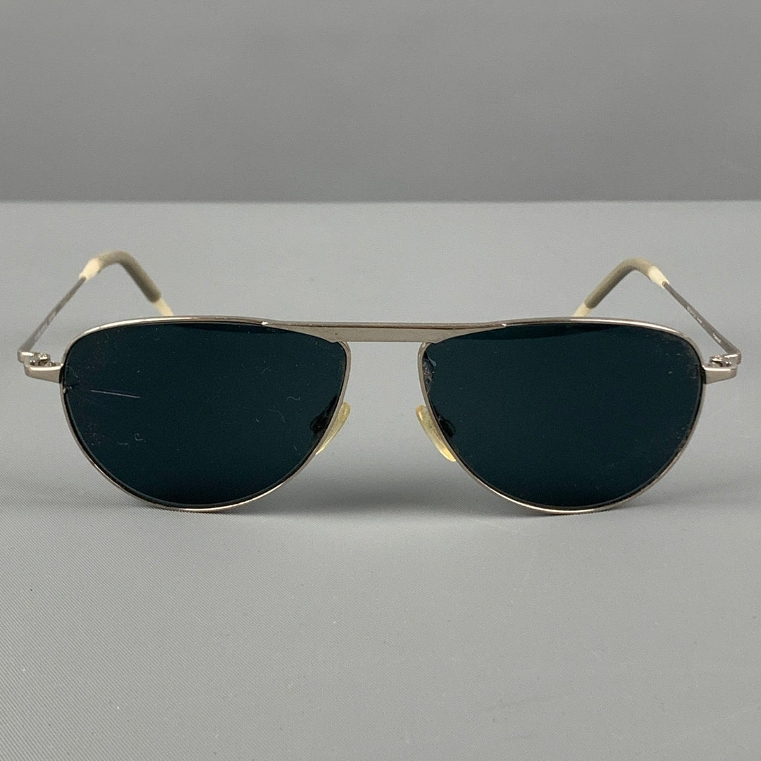 OLIVER PEOPLES Silver Metal Polarized Sunglasses
