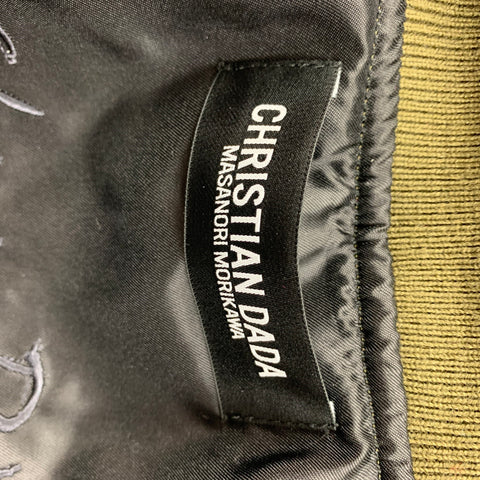 CHRISTIAN DADA FW 19 Size 36 Olive Gold Embroidery Cotton Velvet Jacket