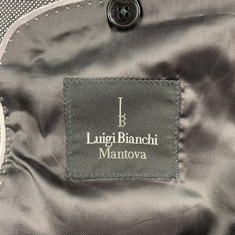 LUIGI BIANCHI Size 38 Regular Gray & Black Nailhead Wool Notch Lapel Suit